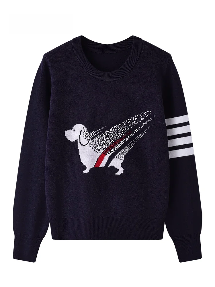 

JZZDEMM Knitted Sweater Women's Slim Fit Base irt Waist Cinched Faionable Knitwear Retro Commute Sle Long Sve Crew Ne