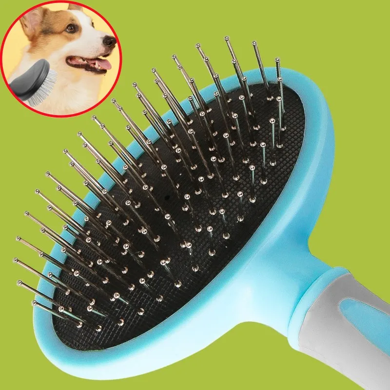 Cepillo de acero inoxidable para perros, peines de aseo para perros, apertura de nudo de pelo, removedor de pelo para mascotas, cepillo de masaje