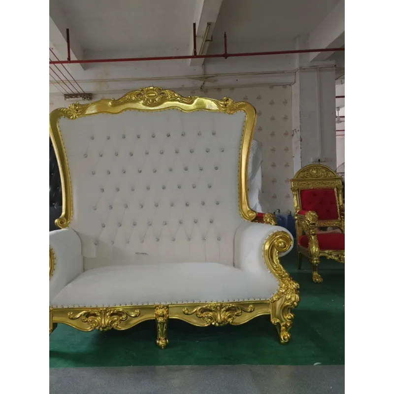 European high-end high-back chair KTV lobby hotel gold foil king chair leisure wedding studio photography double