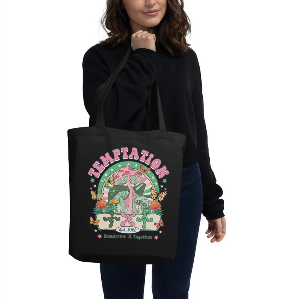 Pokusa TXT TXT tote bag K-pop płócienna torba TXT Moa Lovesick Tour pokusa niebieska godzina cukru pomadka rozjaśniająca torba na ramię dojeżdżająca