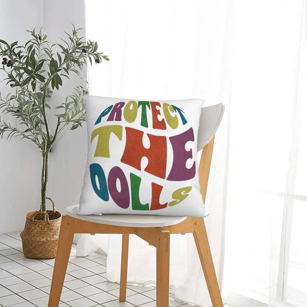 Protect The Dolls Pillowcases Polyester Living Room Cushion Cover Cute Home Decoration Throw Pillow Case 45*45
