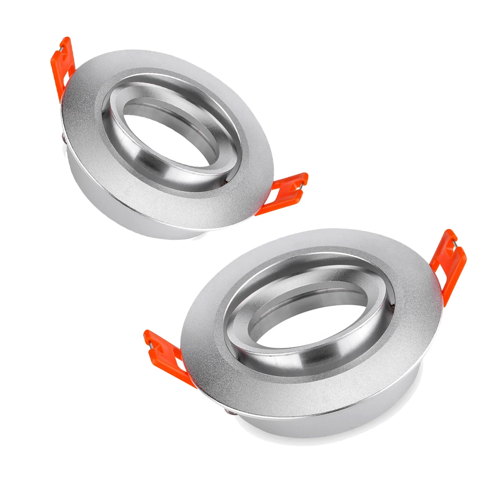 Aluminium Round Square GU10 MR16 Fixture Holders Recessed LED Ceiling Spotlight Frame Adjustable Spot Light Light Bases Fitting
