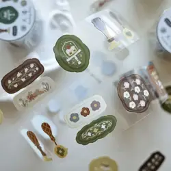 YiEr Studio Vintage Wax Seal Washi PET Tape Planner DIY Card Making Scrapbooking Plan Decorative Sticker