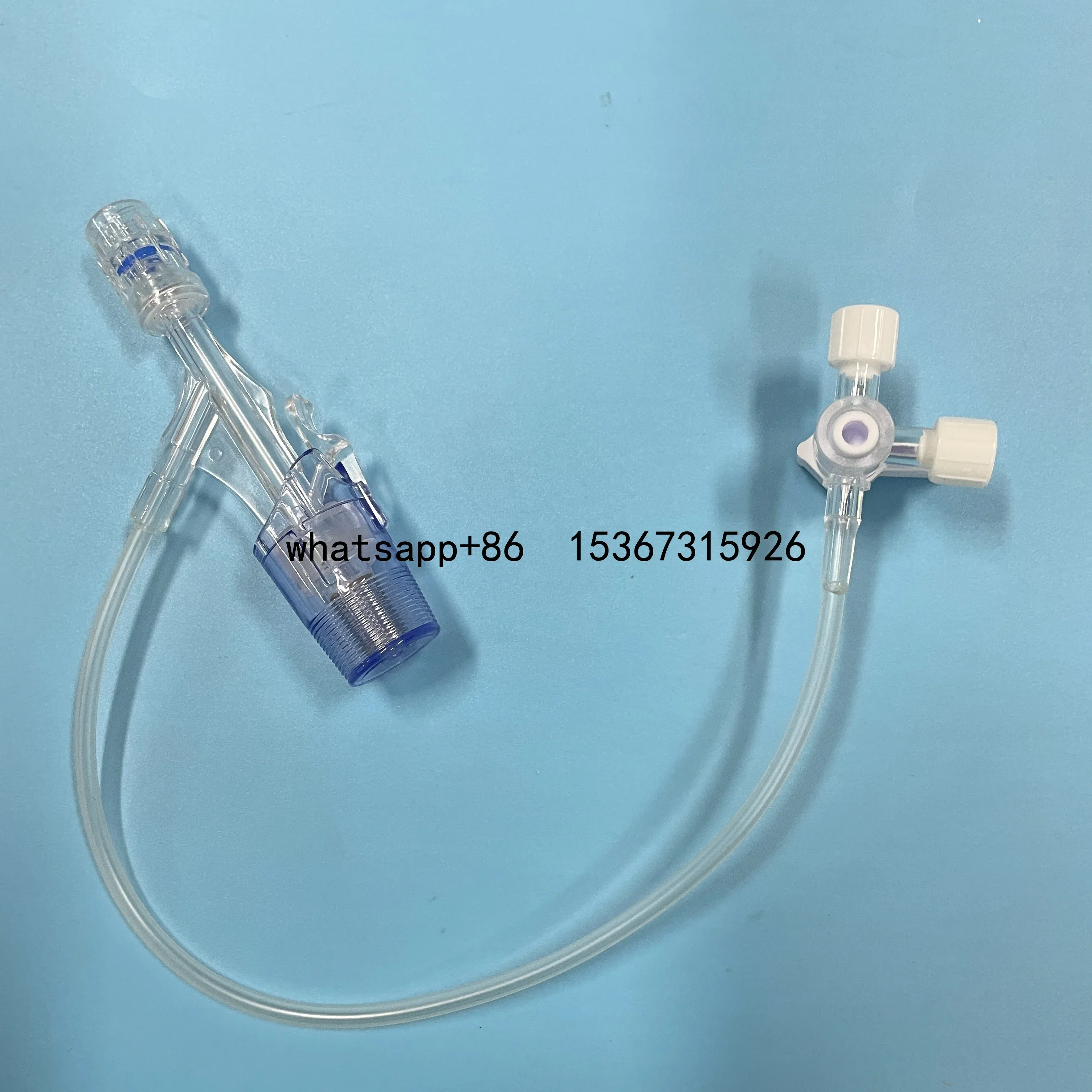 Medical Y connector ce iso cardiology medical Push click type hemostasis valve set