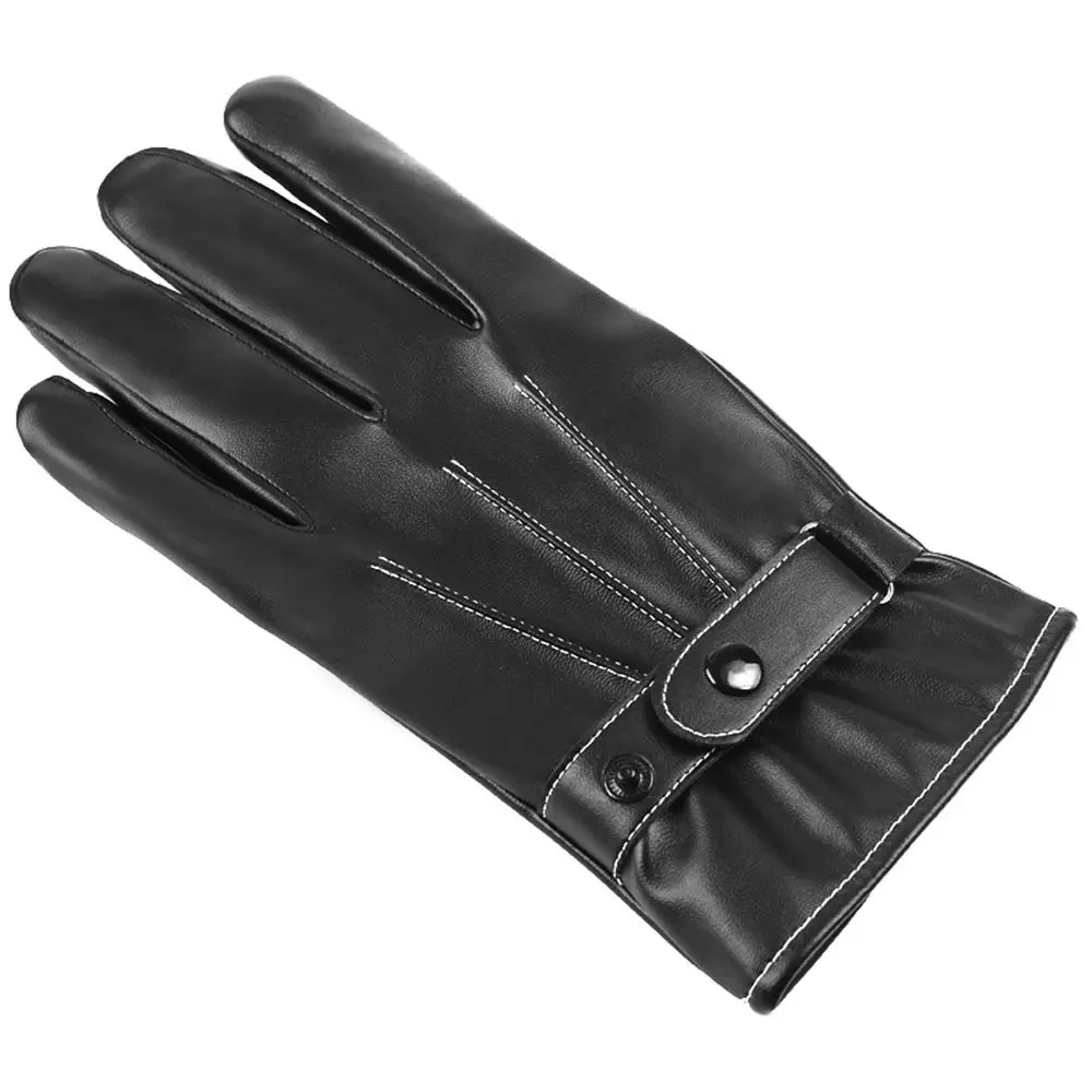 Männer Warme Winter Leder Handschuhe Herbst Motorrad Bildschirm Voll Finger Handschuhe Handschuhe Fäustlinge