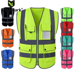 S-4XL Reflective Safety Vest High Visibility Night Riding Running Vest Outdoor Sports Accessories Safety Vest Sports Waistcoat