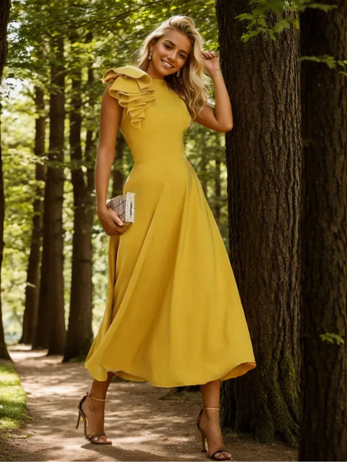 

Elegant A-Line Evening Dress Backless Halter Neck Sleeveless Stretch Crepe Ankle Length Wedding Guest Dress 2025 Free Customized