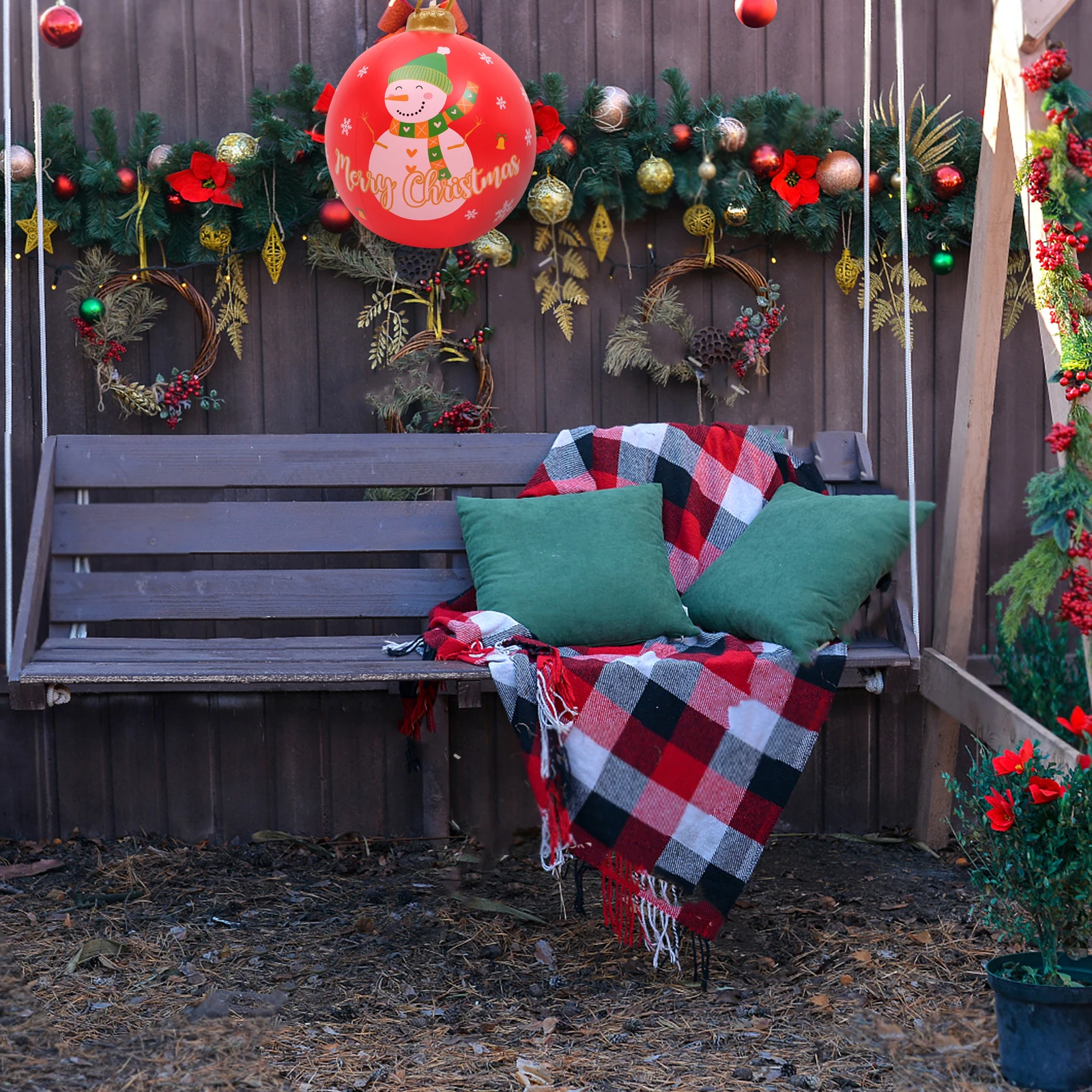 

PVC Inflatable Christmas Ball Large Decorations Outdoor Yard Festive Holiday naments Event Christmas Balls Inflate