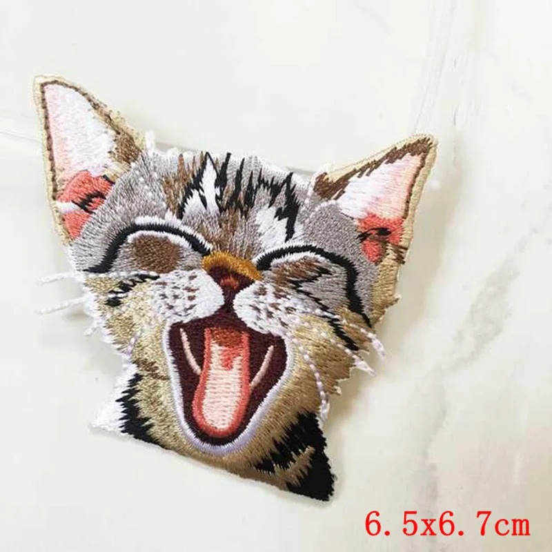 Prajna Anime Embroidered Patch On Clothes Badge Applique Pocket Cat Patch Cute Cheap Cartoon Iron On Patches For Clothes Sticker