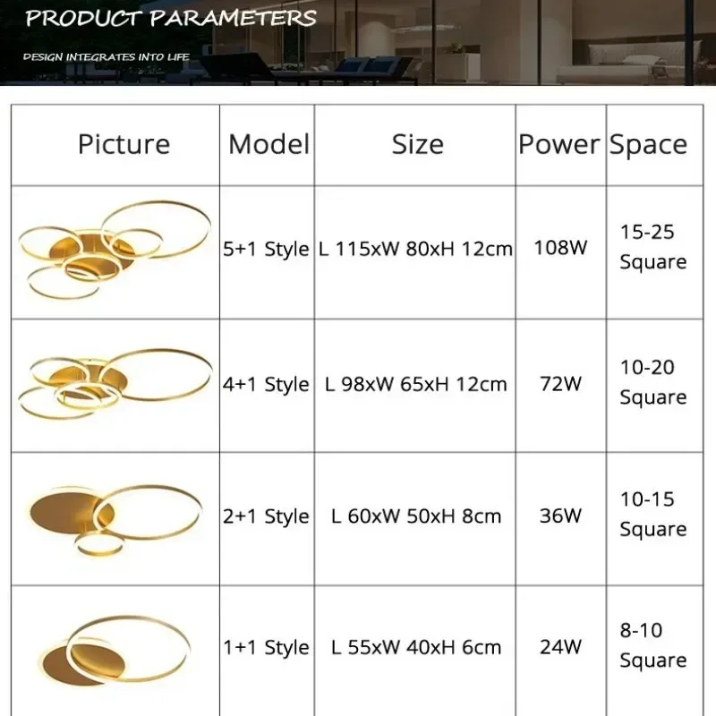 

Modern LED Ceiling Lamp Black Gold Bedroom Chandelier for Living Room Foyer Hallway - Elegant Lighting Decor