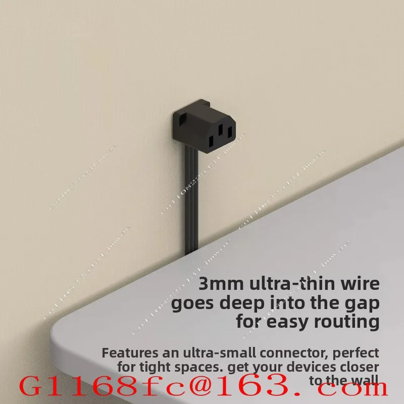 Computer Power Supply 90 Degree Elbow Extension Cable Ultra-thin Ultra Soft Male and Female Plug Three Hole C13 To C14 Parts