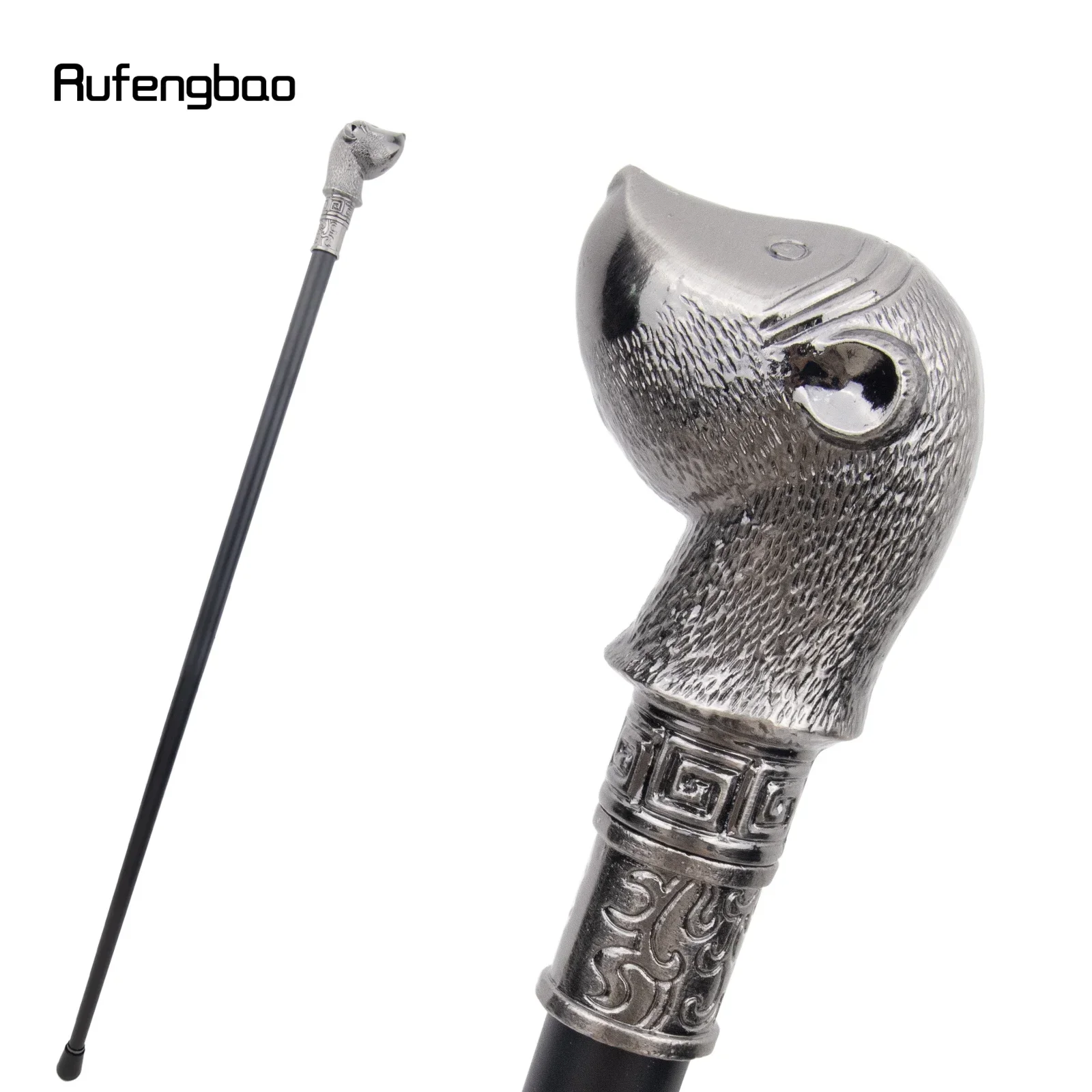 Silver Hamster Guinea Pig Single Joint Fashion Walking Stick Decorative Cospaly Vintage Fashionable Walking Cane Crosier 93cm