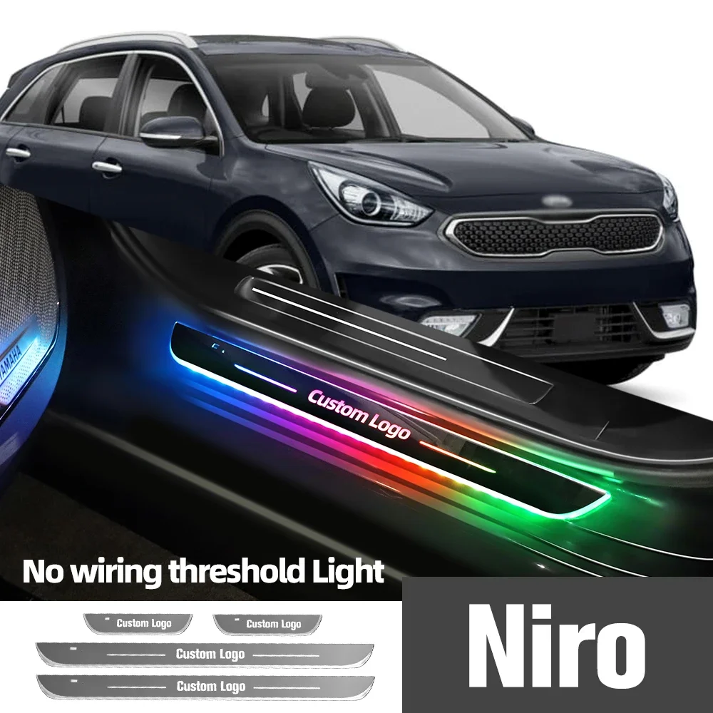 

For Kia Niro 2016-2021 2017 2018 2019 2020 Car Door Sill Light Customized Logo LED Welcome Threshold Pedal Lamp Accessories