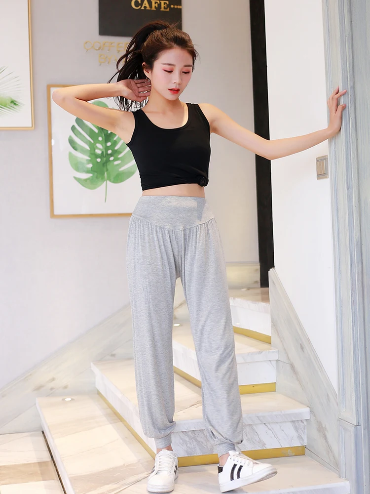 Women's Yoga Pants Modal Drape Dance Pants Summer Loose Wide LegSportswear Casual Trousers High Waist Flattering Dance Pants
