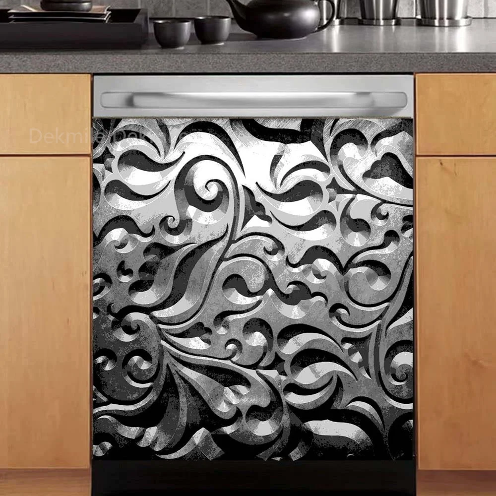 DIY Dishwasher Cover Kitchen Accessories Room Decor Wall Stickers Simple Geometry Kitchen Decor Furniture Stickers Wallpaper