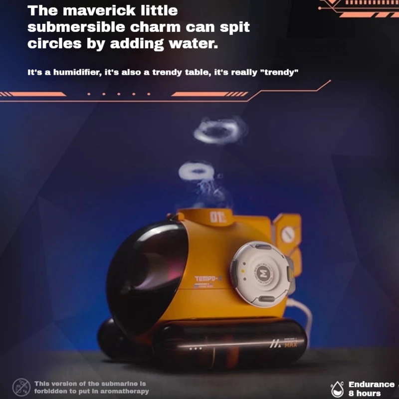 잠수함 디자인 가습기 조용한 침실 스프레이 소녀 친구를위한 이상적인 생일 선물 사무실 스트레스 릴리프 장식 장난감 보트