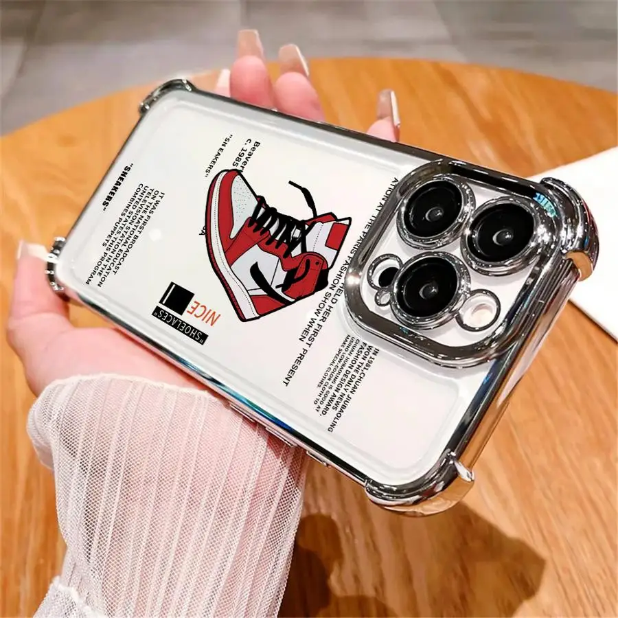 

Clear Cover Phone Case for Apple iPhone 16e 16 11 13 Plus 15 Pro MAX 14 12 Fashion Cool Sports Shoes