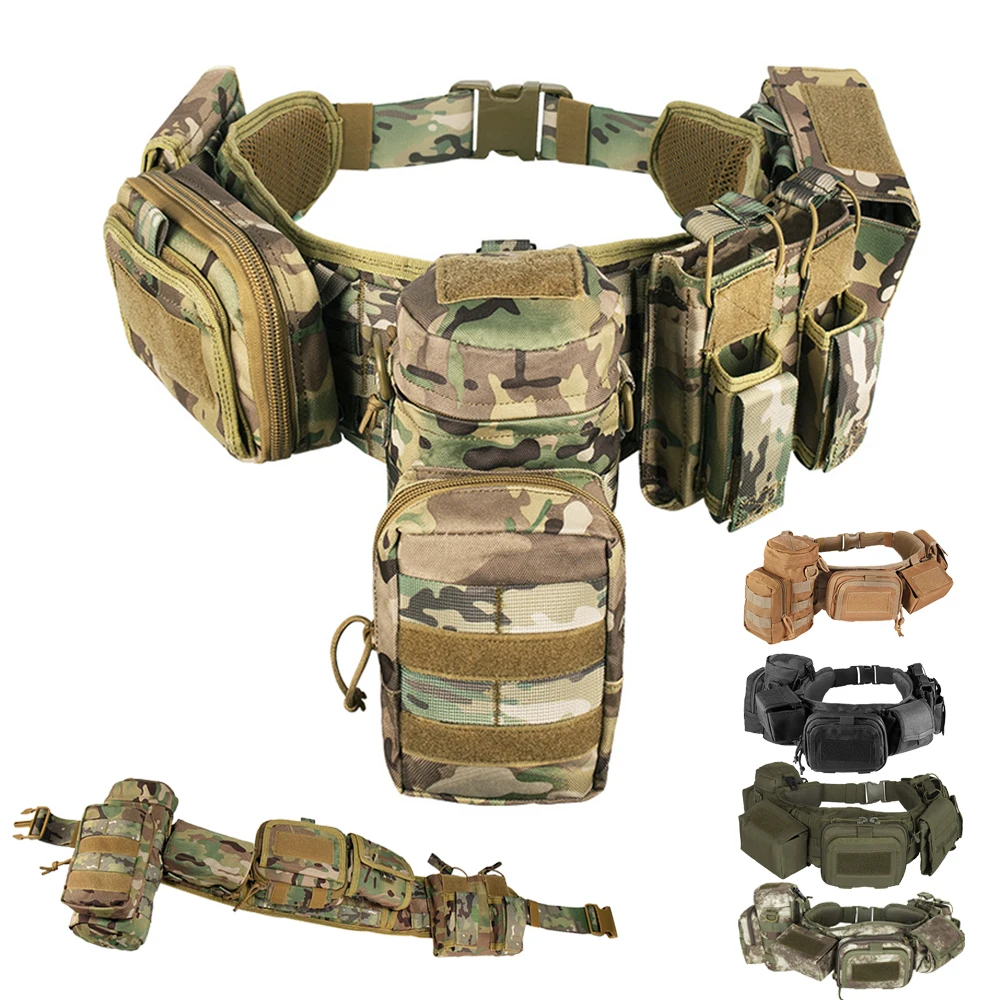 Outdoor Multifunction Climbing Storage Bag Hunting Pouch Belt Pocket Bag Waistband 5-piece Security Combination Belt Waist Bag