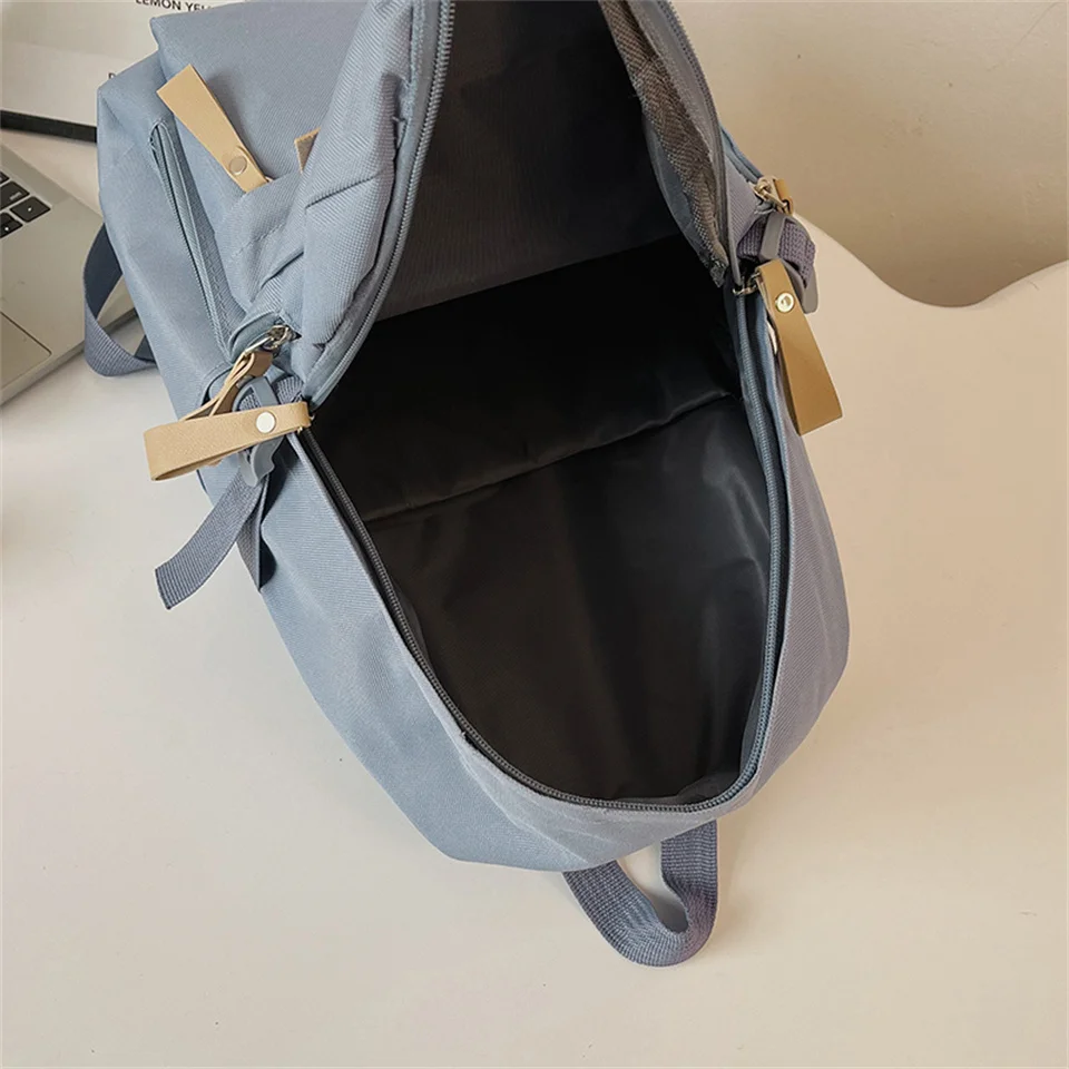 Mochila de gran capacidad con múltiples bolsillos, mochila escolar ligera y duradera de nailon resistente al agua, bolsa de viaje sencilla a la moda