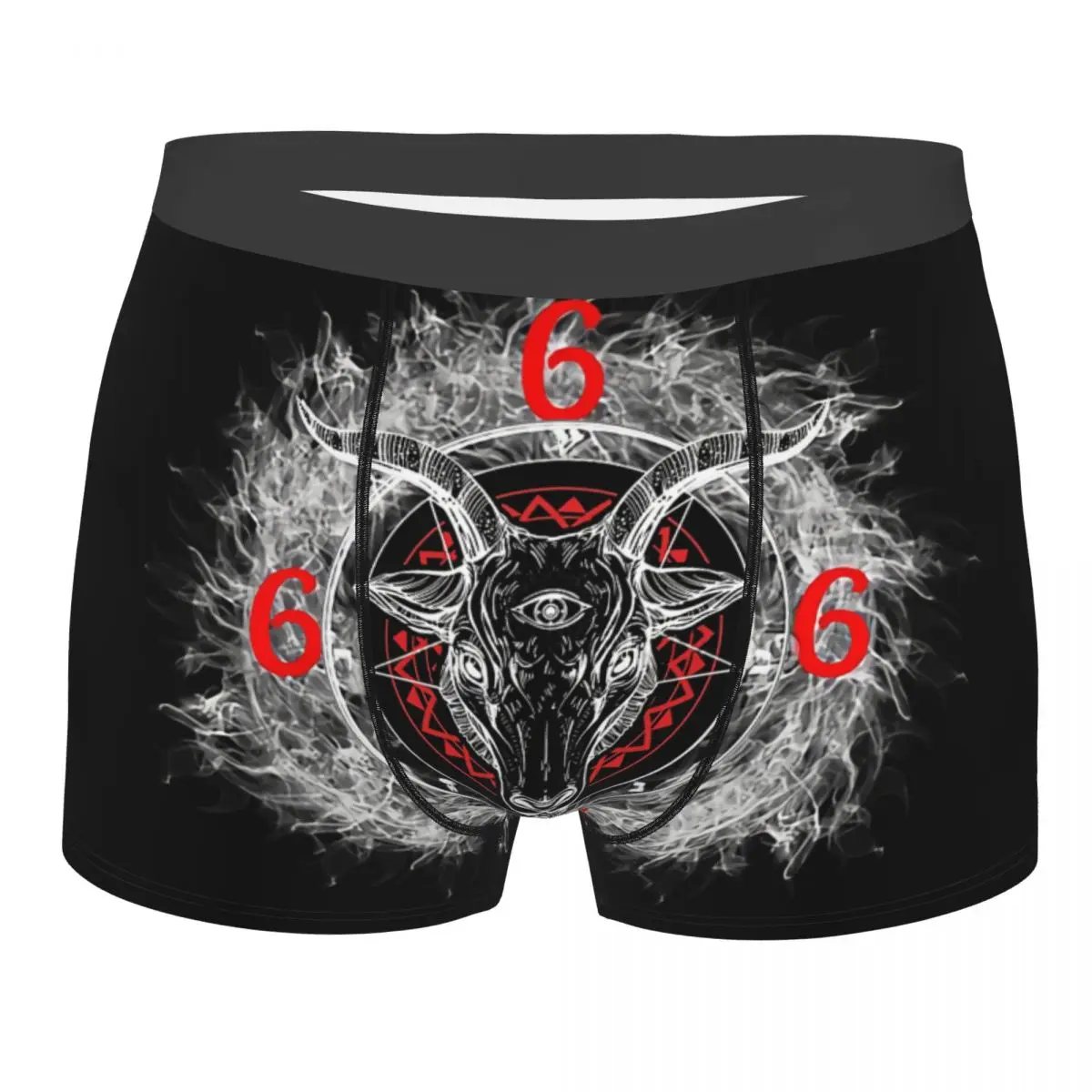 

Satanic Goat Head Circle Satan Symbo Lucifer Devil Men Boxer Briefs Underpants Baphomet Highly Breathable Birthday Gifts