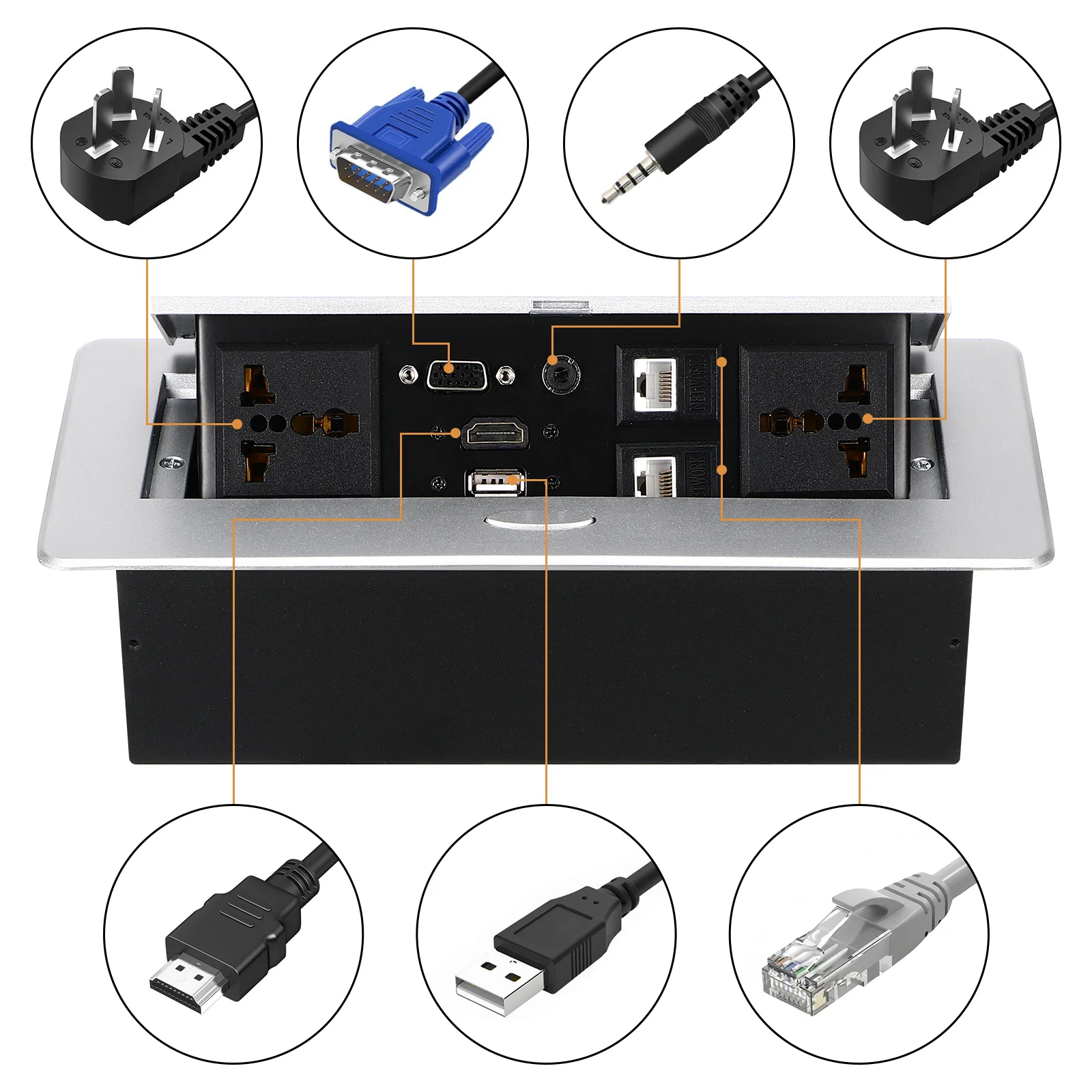 Conference Room Socket Wireless Pop-up Outlet Circle Multifunction Meeting