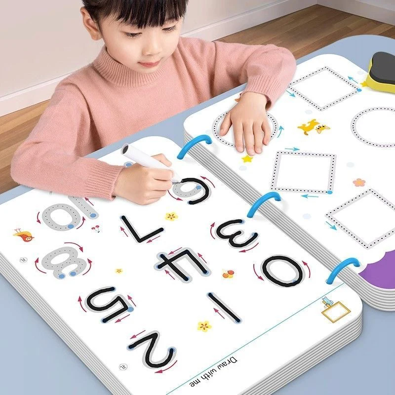 Magical Tracing Workbook Educational Books for Children Pen Control Training Book Reusable Calligraphy Book for Kids Preschool