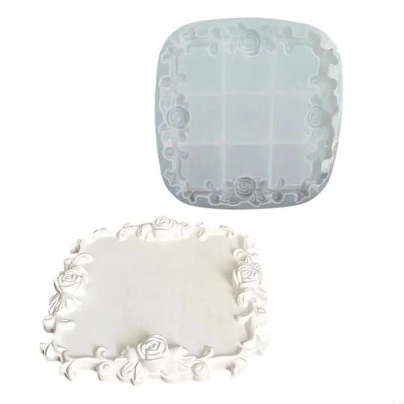  Rose Border Silicone Casting Mold, Floral Relief Resin or Plaster Mold for Home Accent and Tabletop Craft Projects