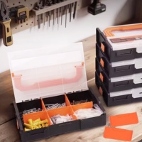 Small Parts Stackable Organizer Case Electronic Component Storage Divided Box Workshop Easy Transport Nonslip Tool Storage Box