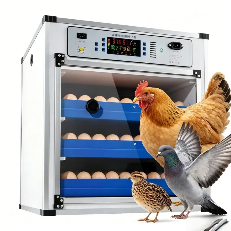 New Dual Power Solar Egg Incubator 204 Eggs Capacity for Chicken Duck Turkey Ostrich Hatching Machine Automatic Temperature