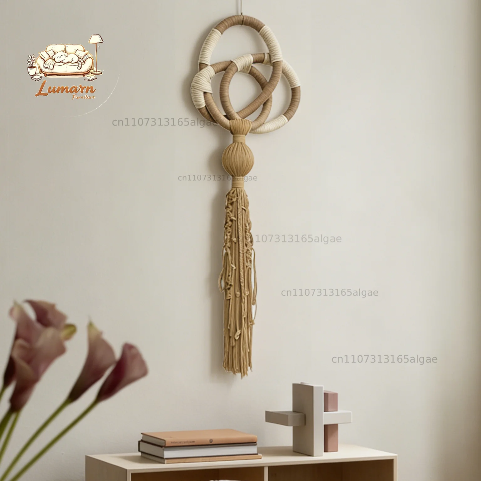 Handmade Woven Ring Tassel Wall Decor Wabi Sabi Living Room Wall Decoration Soft Furnishing Hanging Knot Tapestry