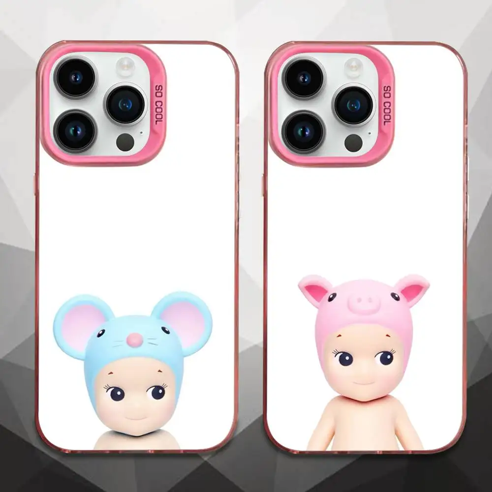 

Cute S-Sonny Angel Phone Case For iPhone 16,15,14,13,12,11,Mini,Pro,E,MAX Pink Candy Matte Shockproof Cover