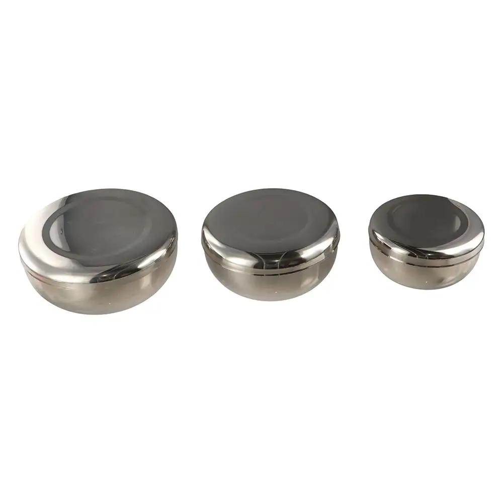 Tableware With Lid Korean Stainless Steel Bowl Single Layer Silver Rice Bowl Round Smooth Surface Children Bowl Cream Foam