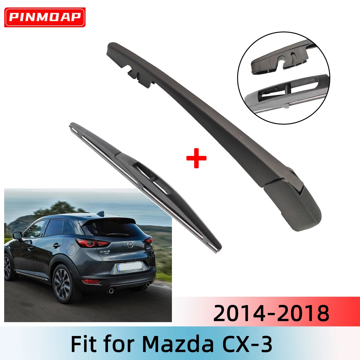 1/2PCS Heckscheibenwischerblatt Wischerarm Kit für Mazda CX-3 2014--2018 Windschutzscheibe Windschutzscheibe Heckscheibe