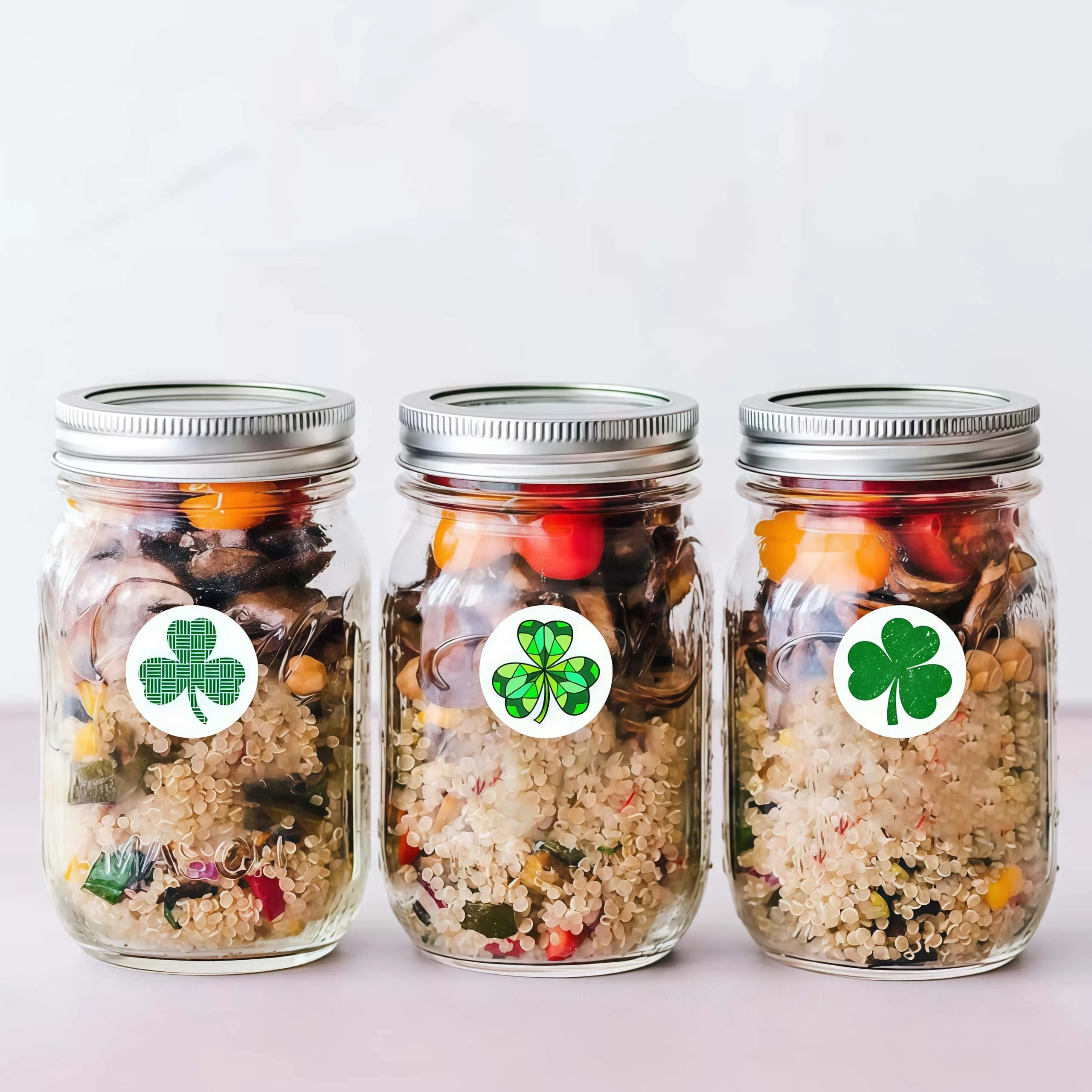 Nowość! 500 sztuk/rolka naklejek z koniczyną, wodoodporne i łatwe do zdejmowania naklejki z motywem koniczyny do majsterkowania, pakowania prezentów i dekoracji.