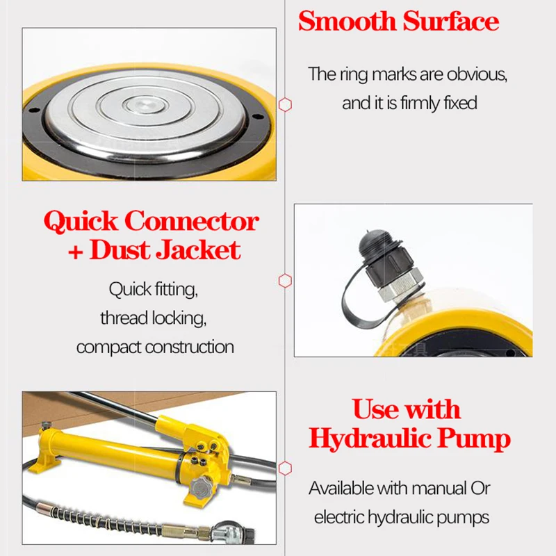 10 Ton Hydraulic Lifting Jack,Separate Booster Hydrocylinder,100mm Long Stroke Single-Acting Hydraulic Jack RSC-10100