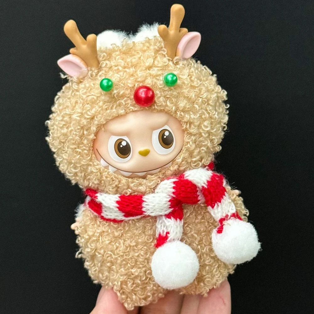 Voor Mini Labubu 4.0 Pin voor Liefde Kleding Kerst rok mantel Voor Labubu V4 Kerst Outfit Kleding Accessoires