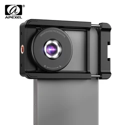 APEXEL Digital 100X Microscope Lens mini Macro Lenses With LED Fill Lights CPL Filter Phone Adapter For iPhone Xiaomi Phones
