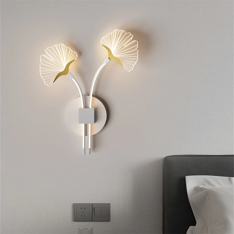 Bedroom bedside wall lamp Nordic creative personality home room lamp Modern simple and luxurious TV background wall lamp