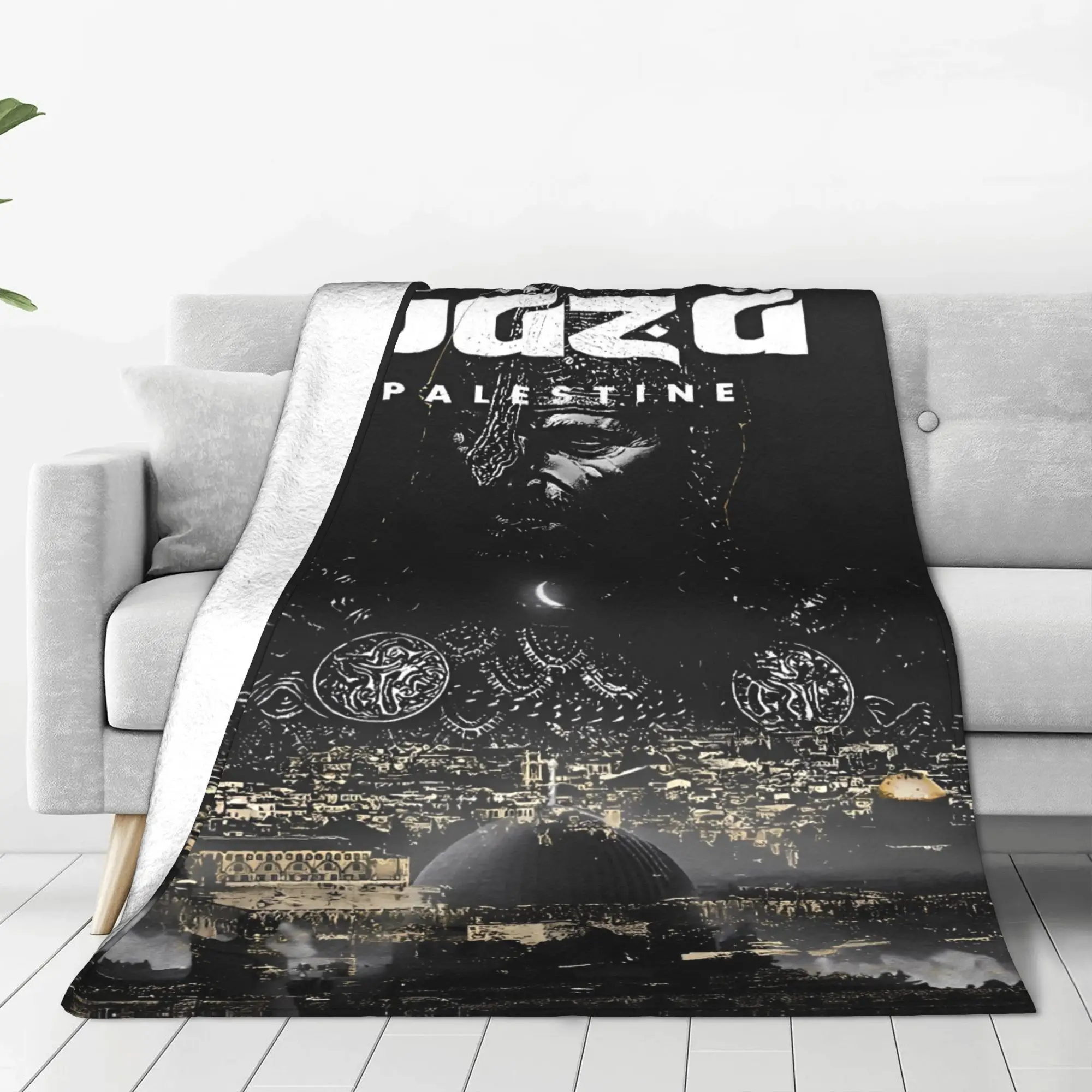 Soft BlanketKids Travel Gaza War Scream Black Grunge  Throw Blanket  Flannel Bedspread For Outdoor Novelty Sofa Bed Cover