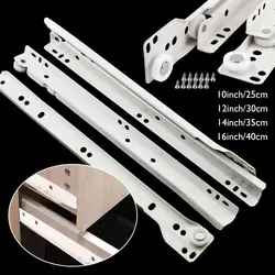 1Pair Mute Two Section Drawer Track Slides Cabinet Rails Thickening Computer Table Chute Clothing Cabinets Keyboard Roller