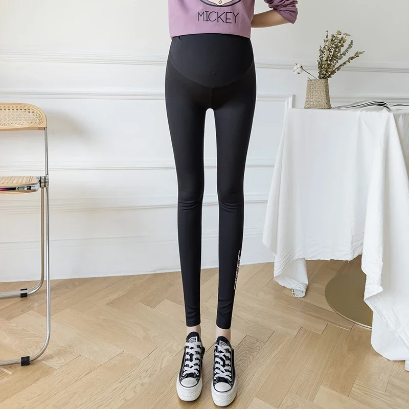 2023 Pregnant Women's Pants Solid Color And Thin Women Fashion Sexy High Waist Tight Leggings Maternity  Pregnancy Trousers