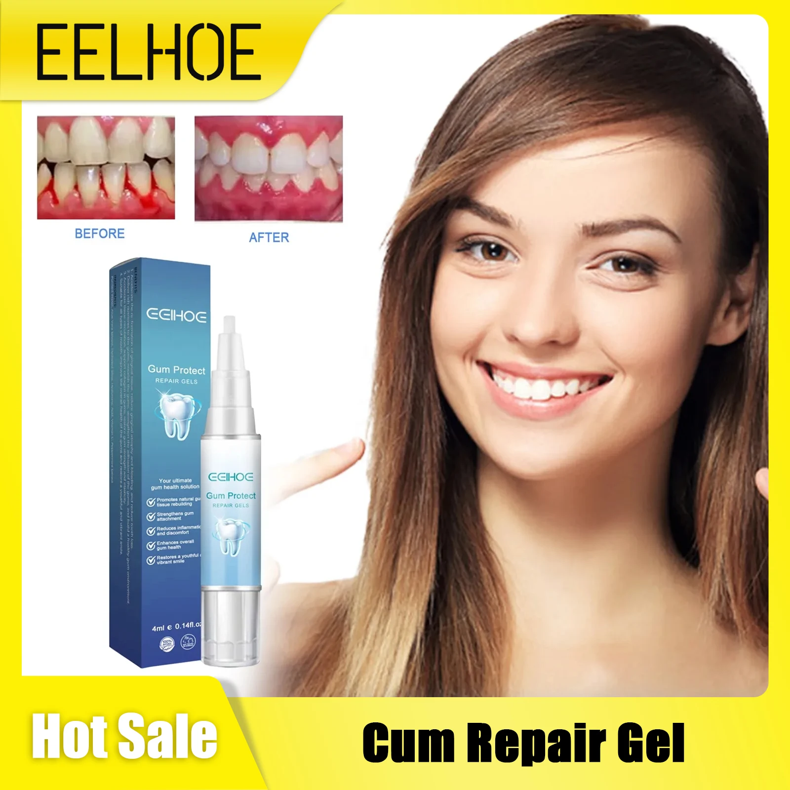 Gel de reparación de encías, Gel de reparación de encías, reconstrucción, fortalece el blanqueamiento, elimina las manchas de los dientes, Anti inflamación Gingival, depresión, mal aliento, protege el Gel bucal