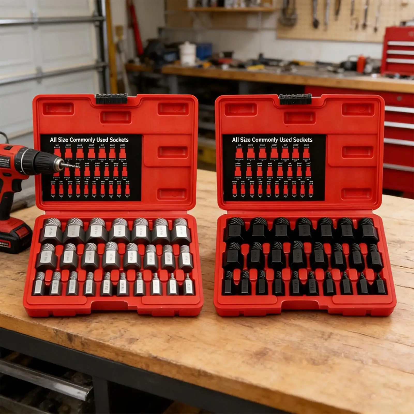 Bolt Extractor Set Heavy Duty Metal Hand Tools 25-Piece Stripped Lug Nut Remover For Damaged Stripped Broken Screws Studs Nut