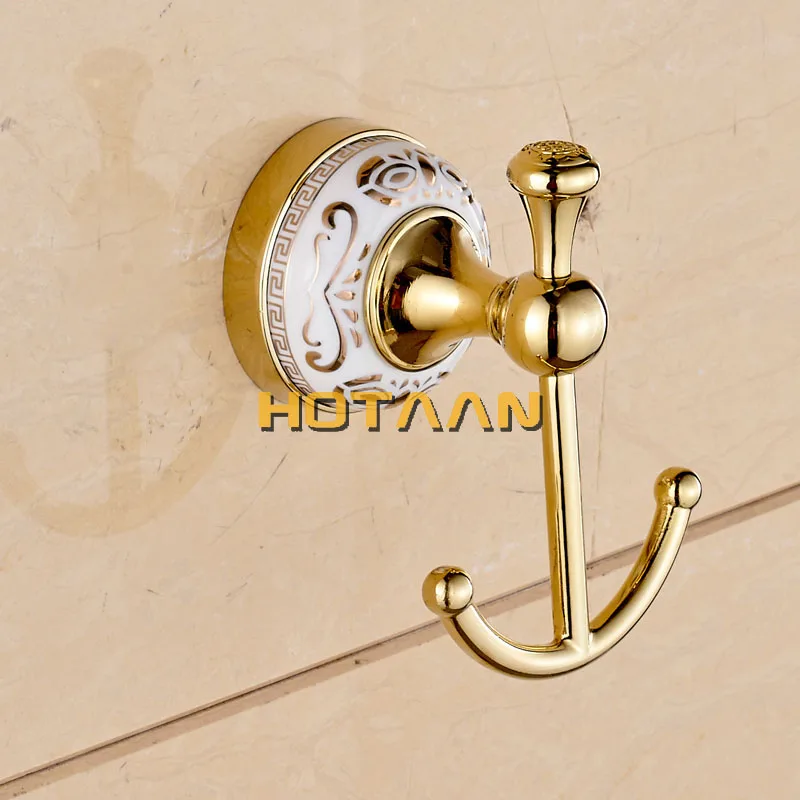 Luxury Towel Rack Wall Mounted Bathroom Accessories Set Ceramic Solid Stainless  Bath Hardware Sets Chrome Toilet Brush Holder
