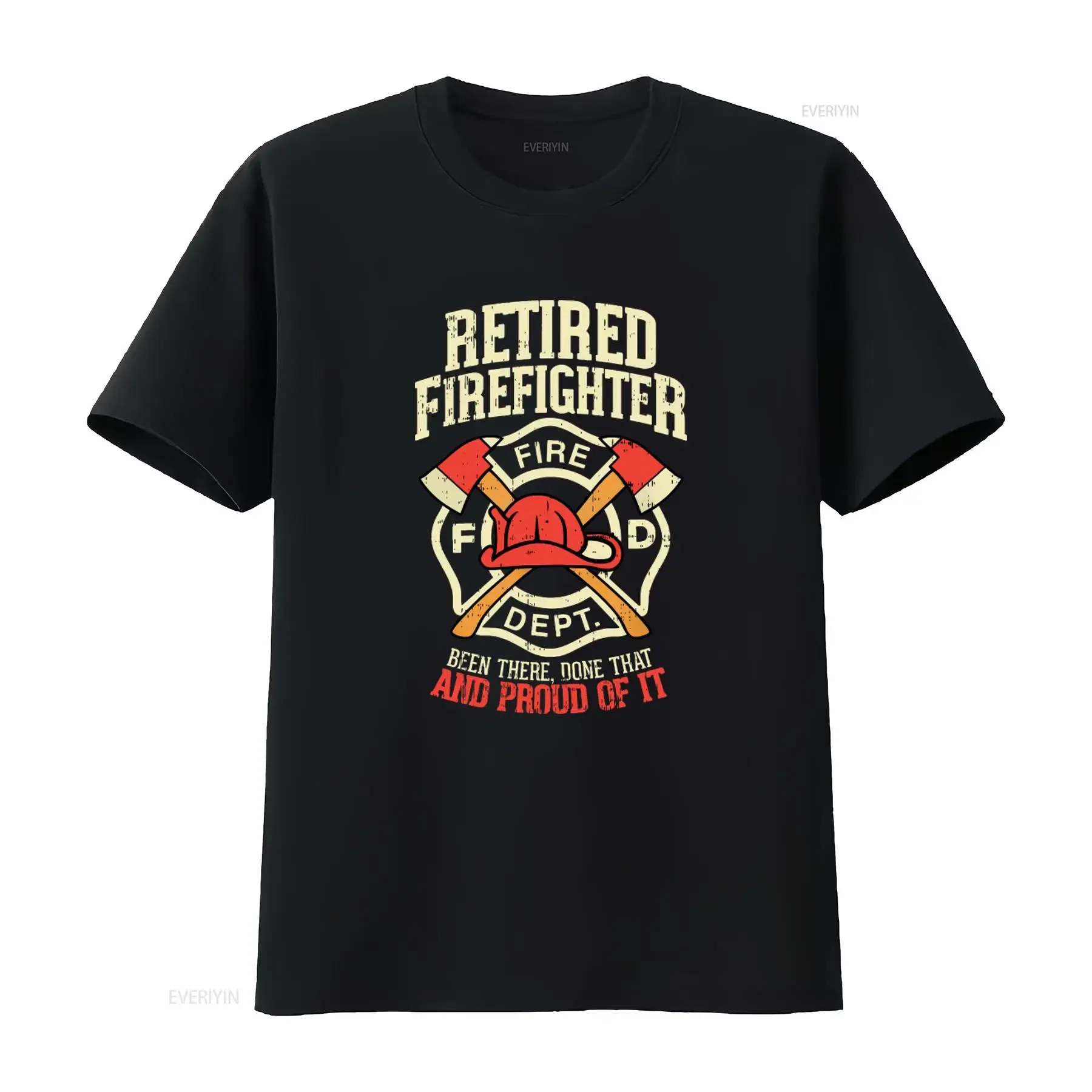 Retired Firefighter T Shirt Fire Dept Axe Helmet Design Been There Done That Proud  vintage Washed Top For Everyday Wear Soft