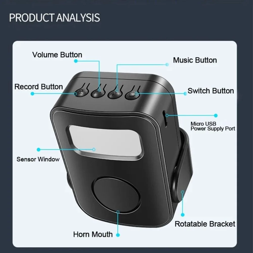 Infrared Sensor Intelligent Welcome Doorbell Recording Function Wireless Design Smart Home Door Alarm Wireless Door Bell Chime