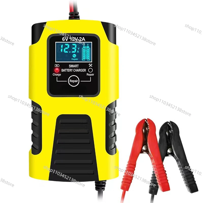 

Зарядное устройство для мотоциклетного аккумулятора 6V12V Педаль свинцово-кислотного аккумулятора Полностью интеллектуальное зарядное устройство для ремонта