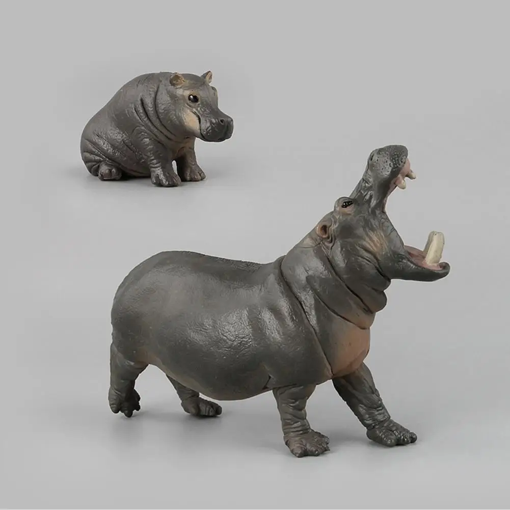 Wild Educational Toy Realistic Hippo Figurine Hippopotamus Figurine Realistic Hippo Statue Sculpture Educational River for Desk