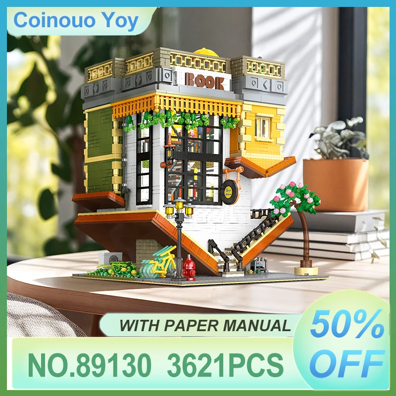

Display-worthy MOC 89130 Technial Building Brick City Street View Model Inverted Bookstore DIY Toys Birthday Surprises Gifts Boy