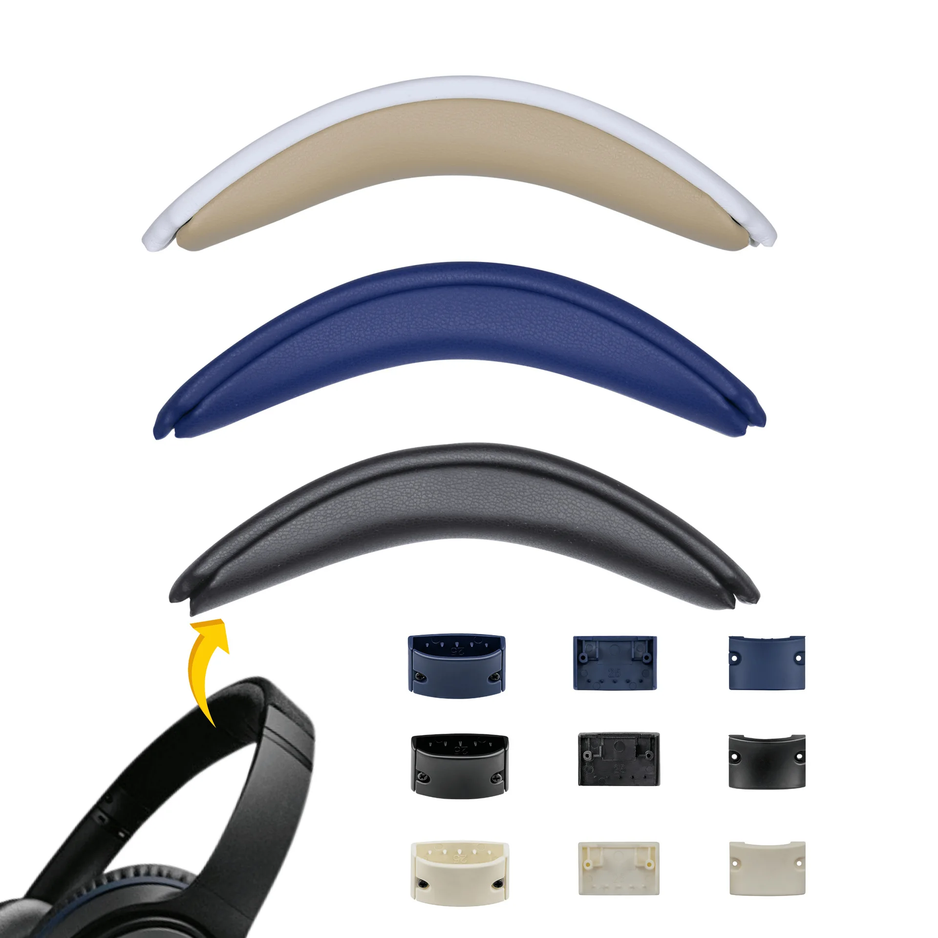 Ersatz-Upgrade: Aufsteckbares Ersatz-Kopfbügelpolster für BOSE QC25 SoundLink AE2 Kopfhörer, Ersatzteile, einfache Installation. – Detail 4